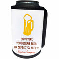 3dRose Alexis Design - Quotes Beer - Napoleon Bonaparte quote On victory you deserve beer on white - Can Cooler Bottle Wrap (cc_281095)