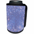 3dRose Patricia Sanders Creations - Blue Snowflakes - Can Cooler Bottle Wrap (cc_28110)
