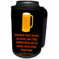 3dRose Alexis Design - Quotes Beer - Ralph Waldo Emerson quote on beer God made yeast on black - Can Cooler Bottle Wrap (cc_281102)