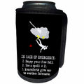 3dRose Alexis Design - Funny Witch - In case of emergency witch flight accident instruction on black - Can Cooler Bottle Wrap (cc_281104)