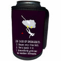 3dRose Alexis Design - Funny Witch - In case of emergency witch flight accident instruction on violet - Can Cooler Bottle Wrap (cc_281105)
