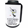 3dRose Alexis Design - Funny Witch - In case of emergency witch flight accident instruction on white - Can Cooler Bottle Wrap (cc_281106)