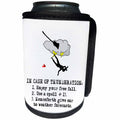 3dRose Alexis Design - Funny Witch - In case of thunderation witch flight accident instruction on white - Can Cooler Bottle Wrap (cc_281109)