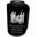 3dRose Alexis Design - Quotes Napoleon - Napoleon Bonaparte Never interrupt your enemy on black - Can Cooler Bottle Wrap (cc_281119)