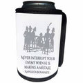 3dRose Alexis Design - Quotes Napoleon - Napoleon Bonaparte Never interrupt your enemy on white - Can Cooler Bottle Wrap (cc_281120)