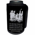 3dRose Alexis Design - Quotes Napoleon - Napoleon Bonaparte You become strong by defying defeat on black - Can Cooler Bottle Wrap (cc_281125)