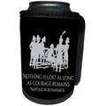 3dRose Alexis Design - Quotes Napoleon - Napoleon Bonaparte Nothing is lost as long as courage remains, black - Can Cooler Bottle Wrap (cc_281131)