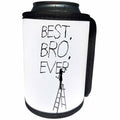 3dRose Alexis Design - Funny Worker - Woman worker stands on a ladder, chisels the text Best. Bro. Ever. - Can Cooler Bottle Wrap (cc_281182)