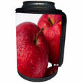 3dRose Alexis Photography - Food Apple - Closeup view of wet red apple fruits against the white background - Can Cooler Bottle Wrap (cc_281189)