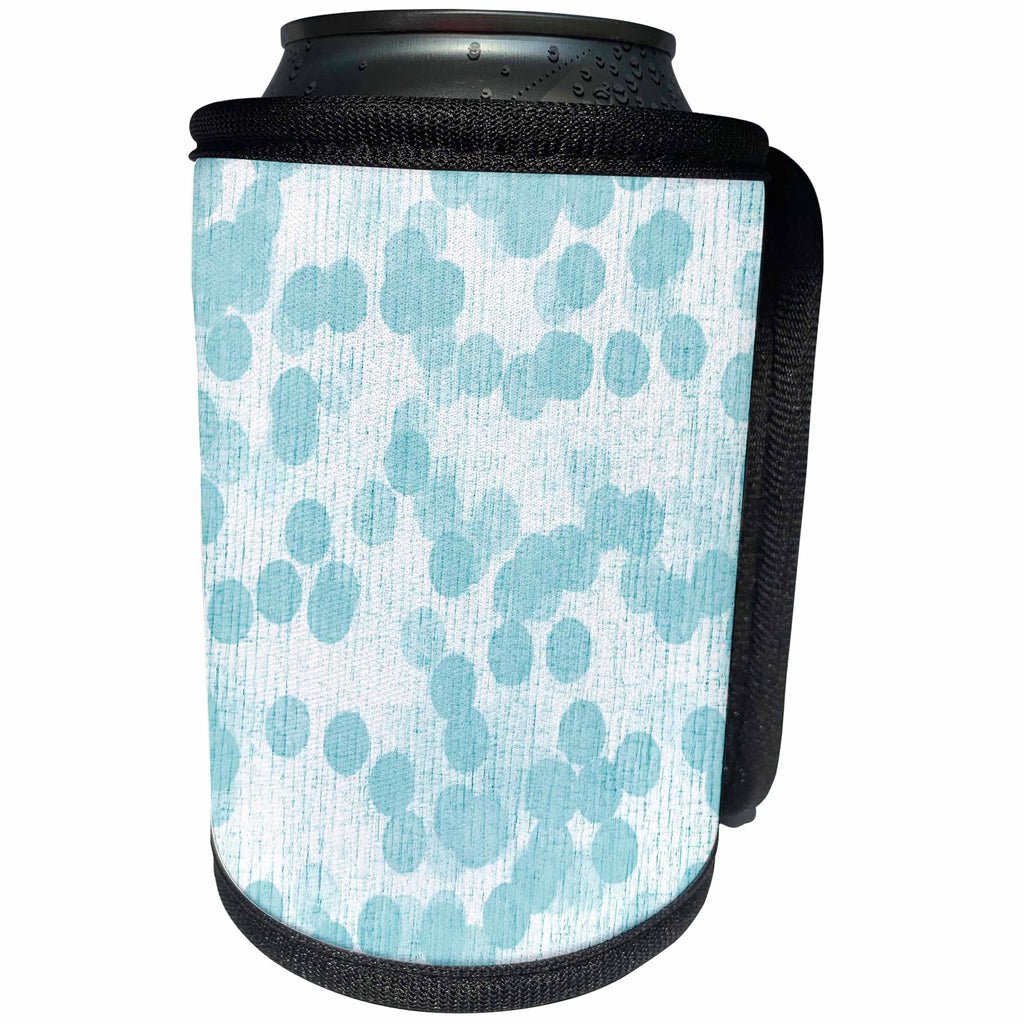 3dRose Patricia Sanders Creations - Soft Aqua Dots - Can Cooler Bottle Wrap (cc_28119)