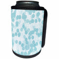 3dRose Patricia Sanders Creations - Soft Aqua Dots - Can Cooler Bottle Wrap (cc_28119)