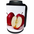 3dRose Alexis Photography - Food Apple - Two and a half red apple fruits against the white background - Can Cooler Bottle Wrap (cc_281190)