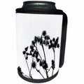 3dRose Alexis Photography - Nature Plants - Dry burdock plant in winter season. Black and white silhouette - Can Cooler Bottle Wrap (cc_281191)
