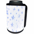 3dRose Patricia Sanders Creations - Blue and White Stars - Can Cooler Bottle Wrap (cc_28124)