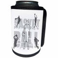 3dRose Alexis Design - Sport Basketball - Basketball. Grey text and images of players on white background - Can Cooler Bottle Wrap (cc_281268)
