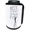 3dRose Alexis Design - Funny Worker - Woman worker stands on a ladder, chisels the text Best. Sis. Ever. - Can Cooler Bottle Wrap (cc_281272)
