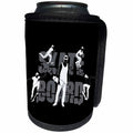 3dRose Alexis Design - Sport Skateboard - Skateboard. Grey text and images of skateboarders on black - Can Cooler Bottle Wrap (cc_281277)