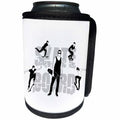 3dRose Alexis Design - Sport Skateboard - Skateboard. Grey text and images of skateboarders on white - Can Cooler Bottle Wrap (cc_281278)