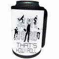 3dRose Alexis Design - Sport Skateboard - Skateboard. Grey text and images on white. That is how I roll - Can Cooler Bottle Wrap (cc_281280)