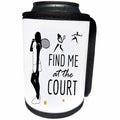 3dRose Alexis Design - Sport Tennis - Tennis. Find me at the court, elegant composition on white - Can Cooler Bottle Wrap (cc_281282)