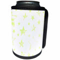 3dRose Patricia Sanders Creations - Yellow and White Stars - Can Cooler Bottle Wrap (cc_28129)