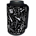 3dRose Alexis Design - Crafts - Grey bench tools and metalware, text Artisan, Handy, Maestro on black - Can Cooler Bottle Wrap (cc_281305)