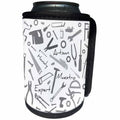 3dRose Alexis Design - Crafts - Grey bench tools and metalware, text Artisan, Handy, Maestro on white - Can Cooler Bottle Wrap (cc_281306)