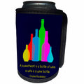3dRose Alexis Design - Quotes Wine - Colorful bottles on dark blue. Baudelaire quote A sweetheart is - Can Cooler Bottle Wrap (cc_281313)