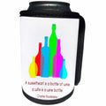 3dRose Alexis Design - Quotes Wine - Colorful bottles on white. Baudelaire quote A sweetheart is - Can Cooler Bottle Wrap (cc_281314)