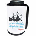 3dRose Alexis Design - Sport Boating Rafting - Water sport, canoe. Confucius quote A man of wisdom. Color on white - Can Cooler Bottle Wrap (cc_281316)