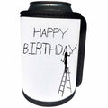 3dRose Alexis Design - Funny Worker - Woman worker on a ladder carves the positive text HAPPY BIRTHDAY - Can Cooler Bottle Wrap (cc_281326)