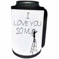 3dRose Alexis Design - Funny Worker - Woman worker on a ladder carves romantic text I love you so much - Can Cooler Bottle Wrap (cc_281328)