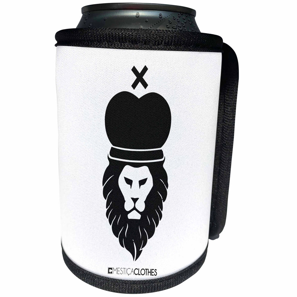 3dRose Animals - Vector - Vector design of an lion with crown - Can Cooler Bottle Wrap (cc_281481)