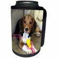 3dRose Russell Foote Photography-Dogs - Beagle puppy with a binky - Can Cooler Bottle Wrap (cc_281494)