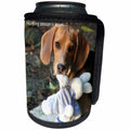 3dRose Russell Foote Photography-Dogs - Beagle with the rabbit in her mouth - Can Cooler Bottle Wrap (cc_281496)