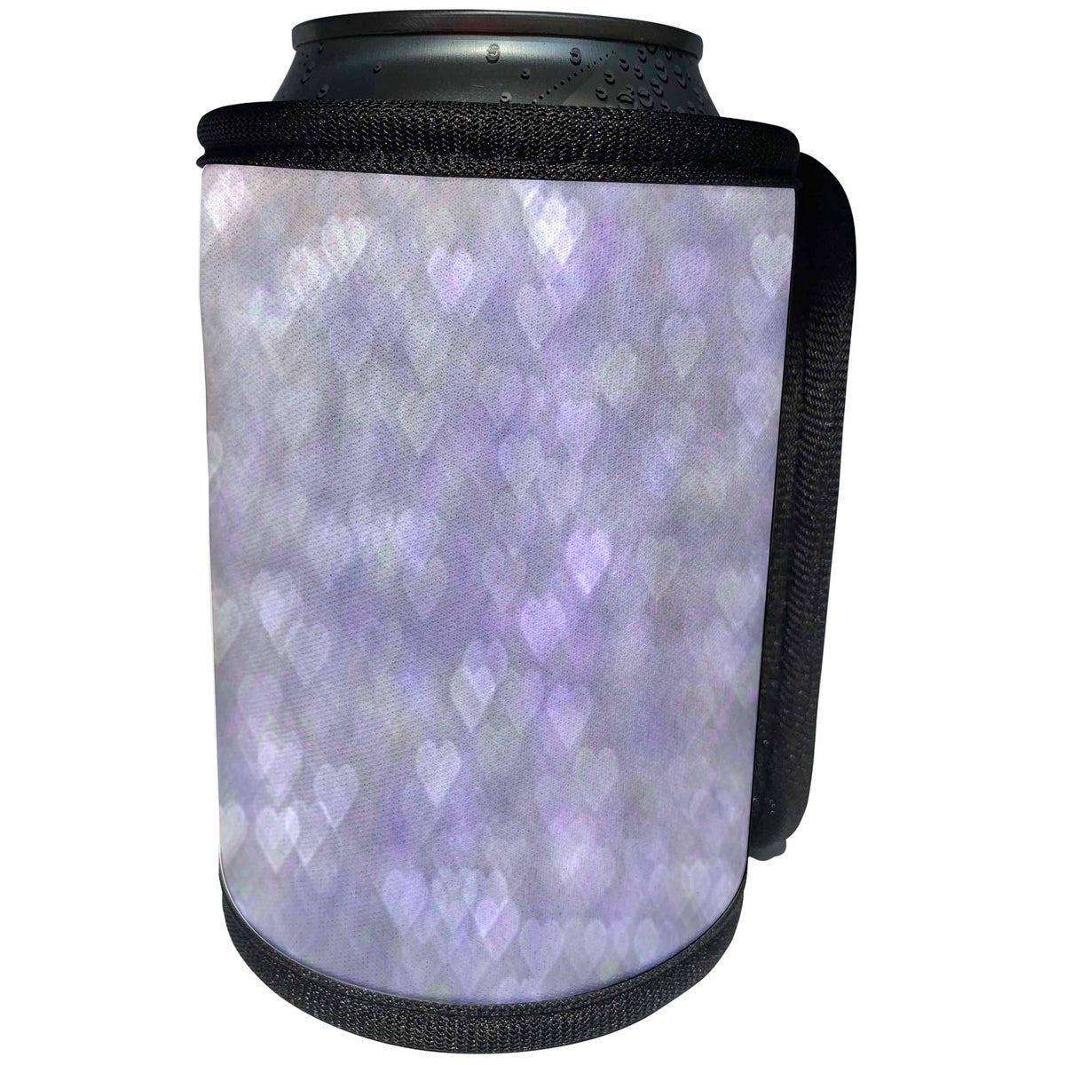 3dRose Patricia Sanders Creations - Lavender Light Hearts - Can Cooler Bottle Wrap (cc_28150)