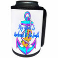 3dRose MacDonald Creative Studios – Nautical - My Heart Is Anchored In The South southern nautical anchor - Can Cooler Bottle Wrap (cc_281500)