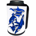 3dRose MacDonald Creative Studios – Marine Animals - A pod of tribal orca killer whales - Can Cooler Bottle Wrap (cc_281507)