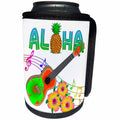 3dRose MacDonald Creative Studios – Hawaii - Island Aloha with a ukulele, music notes, and tropical flowers - Can Cooler Bottle Wrap (cc_281508)