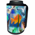 3dRose Spring And Summer Abstracts - Image of Digital Painting With Orange Fish - Can Cooler Bottle Wrap (cc_281539)