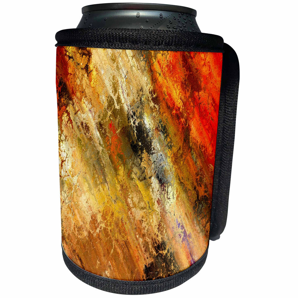 3dRose Spring And Summer Abstracts - Image of Beautiful Gold and Red Webbed Abstract - Can Cooler Bottle Wrap (cc_281544)