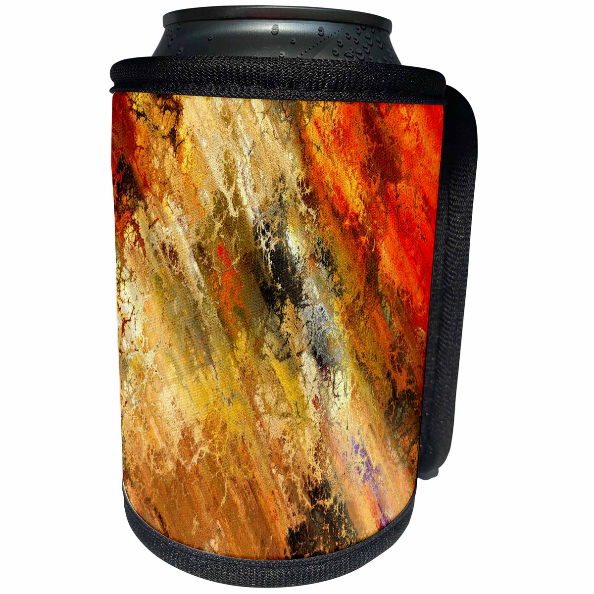 3dRose Spring And Summer Abstracts - Image of Beautiful Gold and Red Webbed Abstract - Can Cooler Bottle Wrap (cc_281544)