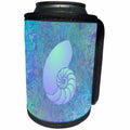 3dRose Spring And Summer Abstracts - Image of Large Violet Nautilus Shell On Aqua Violet - Can Cooler Bottle Wrap (cc_281546)