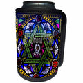 3dRose Jewish Themes - Image of Star Of David In Stained Glass With 5779 Greeting - Can Cooler Bottle Wrap (cc_281552)