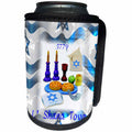 3dRose Jewish Themes - Image of Symbols Of Rosh Hashanah On Israeli Flag - Can Cooler Bottle Wrap (cc_281558)