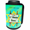 3dRose Jewish Themes - Image of L Shana tova 5779 On Torah and Mogen David - Can Cooler Bottle Wrap (cc_281564)