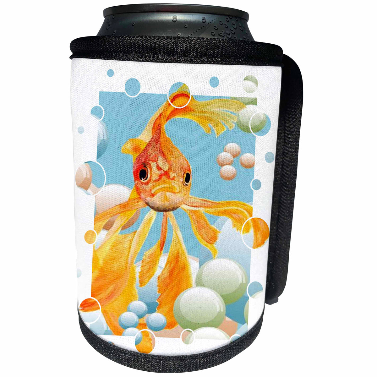 3dRose Taiche Acrylic Art - Fish Ryukin Goldfish - Can Cooler Bottle Wrap (cc_28157)