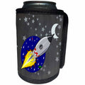3dRose Childrens Art - Image of Spaceship With Moon and Stars - Can Cooler Bottle Wrap (cc_281570)