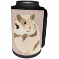 3dRose Childrens Art - Image of Adorable Cartoon Hamster On Beige Dots - Can Cooler Bottle Wrap (cc_281573)