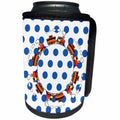 3dRose Childrens Art - Image of Choo Choo Goes Round and Round On Blue Dots - Can Cooler Bottle Wrap (cc_281575)